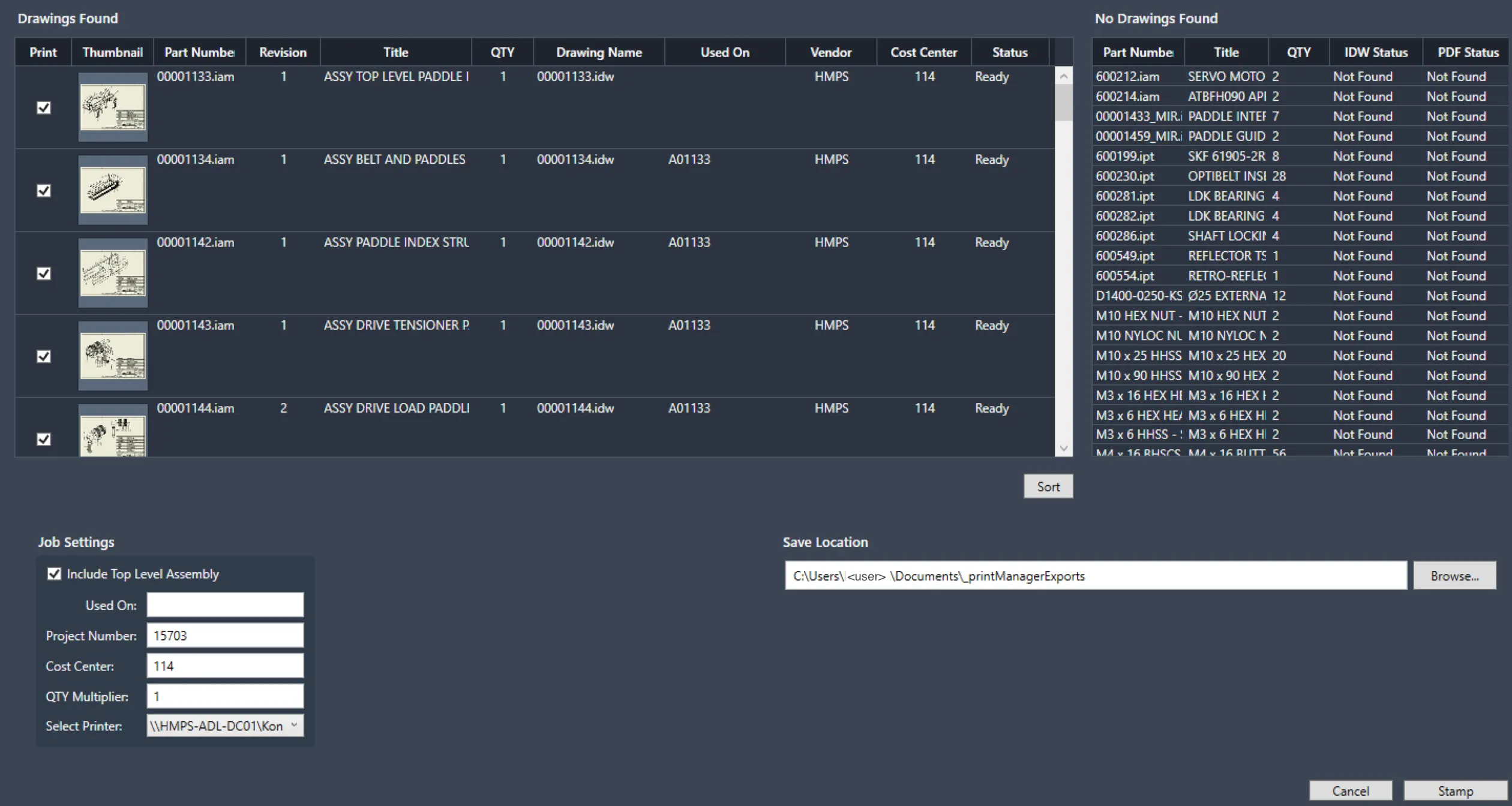 Vault Print Manager Interface
